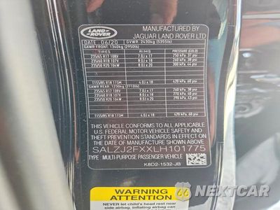 Zdjęcie 13 z 13 samochodu: 2020 LAND ROVER RANGE ROVER EVOQUE S VIN:SALZJ2FXXLH101775 - miniatura