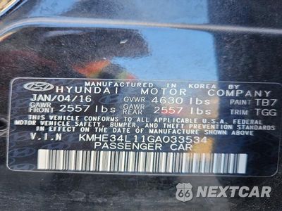 Zdjęcie 12 z 12 samochodu: 2016 HYUNDAI SONATA HYBRID LIMITED VIN:KMHE34L11GA033534 - miniatura
