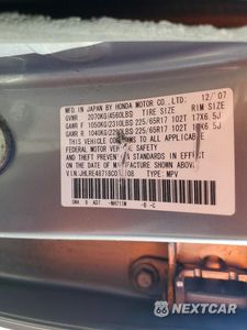 Zdjęcie 13 z 13 samochodu: 2008 HONDA CR-V EXL VIN:JHLRE48718C038108 - miniatura