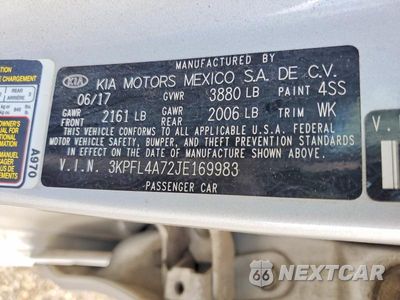 Zdjęcie 13 z 13 samochodu: 2018 KIA FORTE LX VIN:3KPFL4A72JE169983 - miniatura