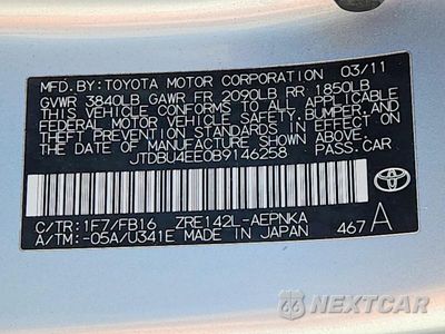 Zdjęcie 13 z 13 samochodu: 2011 TOYOTA COROLLA LE VIN:JTDBU4EE0B9146258 - miniatura