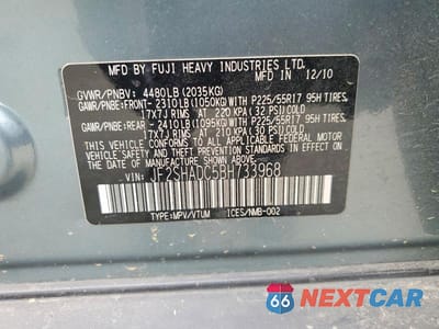 Zdjęcie 12 z 12 samochodu: 2011 SUBARU FORESTER 2.5X PREMIUM VIN:JF2SHADC5BH733968 - miniatura