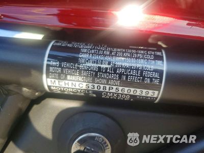 Zdjęcie 9 z 9 samochodu: 2023 HONDA CMX300 VIN:MLHNC5308P5600393 - miniatura