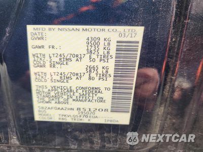 Zdjęcie 12 z 12 samochodu: 2017 NISSAN NV 3500 HD S VIN:5BZAF0AA2HN851208 - miniatura