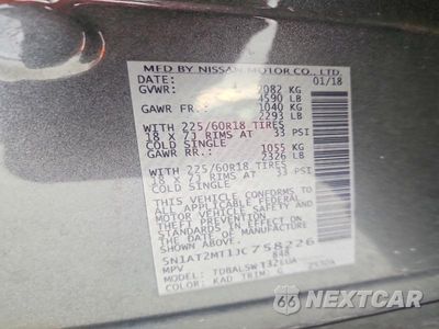 Zdjęcie 13 z 13 samochodu: 2018 NISSAN ROGUE SL VIN:5N1AT2MT1JC758226 - miniatura
