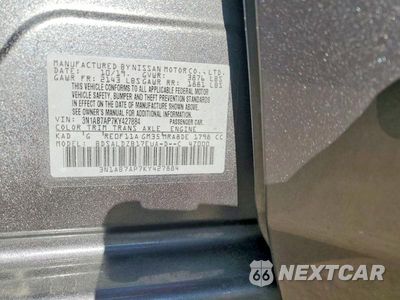 Zdjęcie 12 z 12 samochodu: 2019 NISSAN SENTRA SV VIN:3N1AB7AP7KY427884 - miniatura