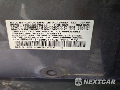 Zdjęcie 13 z 13 samochodu: 2009 HONDA PILOT EX VIN:5FNYF48439B011475 - miniatura