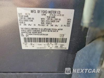 Zdjęcie 13 z 13 samochodu: 2014 FORD EXPLORER LIMITED VIN:1FM5K7F81EGA78125 - miniatura