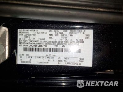 Zdjęcie 14 z 14 samochodu: 2015 FORD ESCAPE SE VIN:1FMCU9G98FUB54737 - miniatura