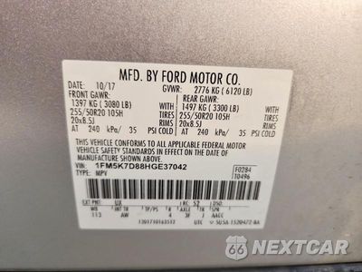 Zdjęcie 14 z 14 samochodu: 2017 FORD EXPLORER XLT VIN:1FM5K7D88HGE37042 - miniatura