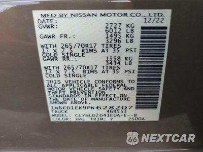 Zdjęcie 13 z 13 samochodu: 2023 NISSAN FRONTIER PRO-4X VIN:1N6ED1EK9PN628207 - miniatura