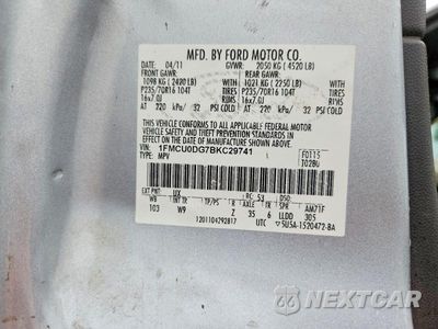 Zdjęcie 12 z 12 samochodu: 2011 FORD ESCAPE XLT VIN:1FMCU0DG7BKC29741 - miniatura