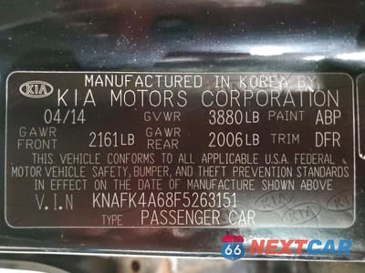 Zdjęcie 12 z 12 samochodu: 2015 KIA FORTE LX VIN:KNAFK4A68F5263151 - miniatura