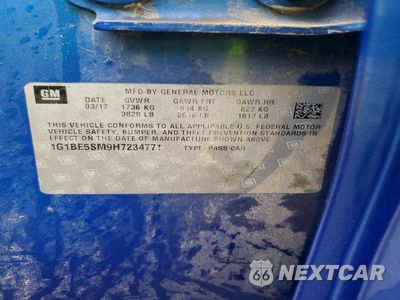 Zdjęcie 12 z 12 samochodu: 2017 CHEVROLET CRUZE LT VIN:1G1BE5SM9H7234771 - miniatura