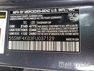 Zdjęcie 12 z 12 samochodu: 2015 MERCEDES-BENZ C 300 4MATIC VIN:55SWF4KB3FU037129 - miniatura