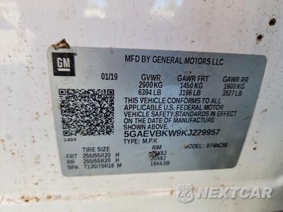 Zdjęcie 13 z 13 samochodu: 2019 BUICK ENCLAVE PREMIUM VIN:5GAEVBKW9KJ229957 - miniatura