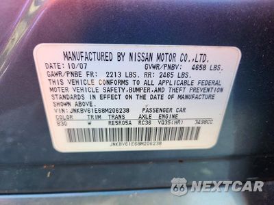 Zdjęcie 12 z 12 samochodu: 2008 INFINITI G35 BASE VIN:JNKBV61E68M206238 - miniatura