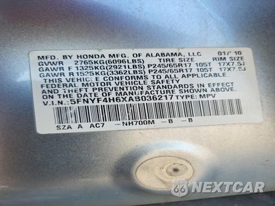 Zdjęcie 13 z 13 samochodu: 2010 HONDA PILOT EXL VIN:5FNYF4H6XAB036217 - miniatura