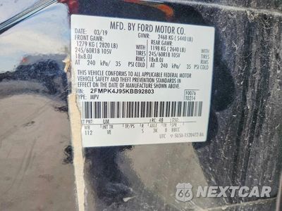 Zdjęcie 13 z 13 samochodu: 2019 FORD EDGE SEL VIN:2FMPK4J95KBB92803 - miniatura