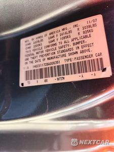 Zdjęcie 12 z 12 samochodu: 2008 HONDA ACCORD EX VIN:1HGCS11728A006351 - miniatura
