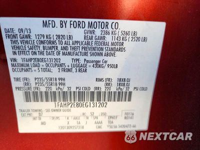 Zdjęcie 13 z 13 samochodu: 2014 FORD TAURUS SEL VIN:1FAHP2E80EG131202 - miniatura