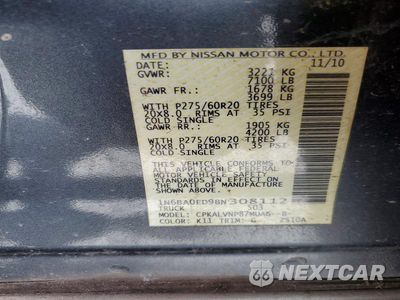 Zdjęcie 12 z 12 samochodu: 2011 NISSAN TITAN SV VIN:1N6BA0ED9BN308112 - miniatura