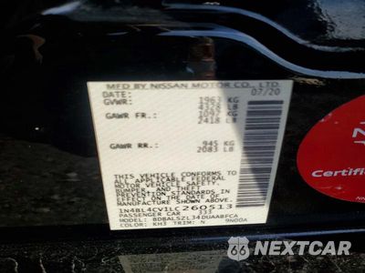 Zdjęcie 12 z 12 samochodu: 2020 NISSAN ALTIMA SR VIN:1N4BL4CV1LC260513 - miniatura