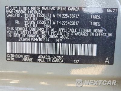 Zdjęcie 13 z 13 samochodu: 2021 TOYOTA RAV4 XLE VIN:2T3W1RFV3MW161314 - miniatura