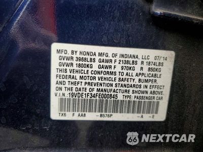 Zdjęcie 12 z 12 samochodu: 2015 ACURA ILX 20 VIN:19VDE1F34FE000845 - miniatura