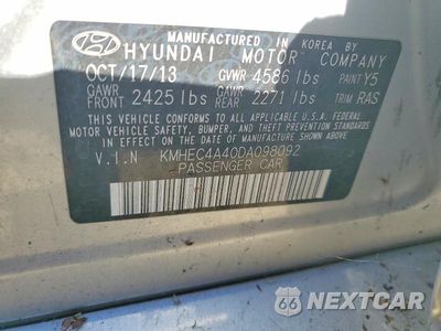 Zdjęcie 12 z 12 samochodu: 2013 HYUNDAI SONATA HYBRID VIN:KMHEC4A40DA098092 - miniatura