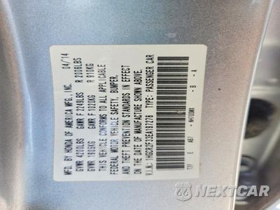 Zdjęcie 13 z 13 samochodu: 2014 HONDA ACCORD LX VIN:1HGCR2F33EA197278 - miniatura