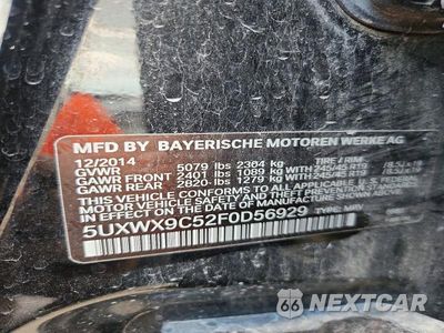 Zdjęcie 12 z 12 samochodu: 2015 BMW X3 XDRIVE28I VIN:5UXWX9C52F0D56929 - miniatura