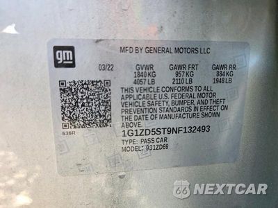 Zdjęcie 12 z 12 samochodu: 2022 CHEVROLET MALIBU LT VIN:1G1ZD5ST9NF132493 - miniatura