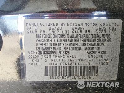 Zdjęcie 12 z 13 samochodu: 2020 NISSAN VERSA S VIN:3N1CN8DV9LL913126 - miniatura