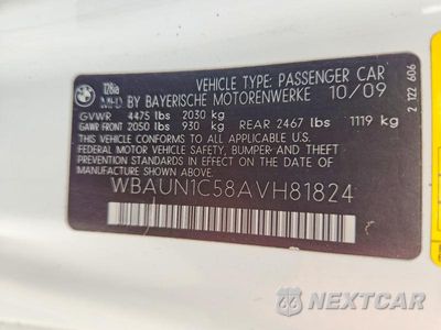 Zdjęcie 12 z 12 samochodu: 2010 BMW 128 I VIN:WBAUN1C58AVH81824 - miniatura