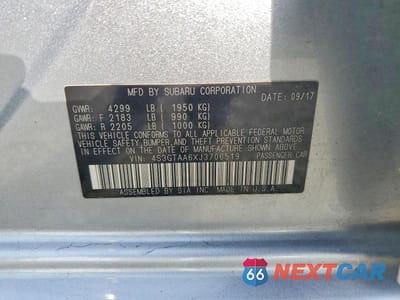 Zdjęcie 13 z 13 samochodu: 2018 SUBARU IMPREZA VIN:4S3GTAA6XJ3706519 - miniatura
