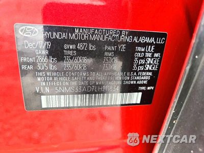 Zdjęcie 13 z 13 samochodu: 2020 HYUNDAI SANTA FE SEL VIN:5NMS33AD7LH211834 - miniatura