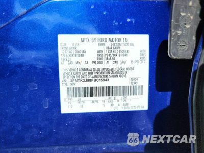 Zdjęcie 13 z 13 samochodu: 2015 FORD EDGE SEL VIN:2FMTK3J98FBC15943 - miniatura