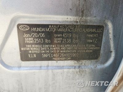 Zdjęcie 12 z 12 samochodu: 2006 HYUNDAI SONATA GLS V6 VIN:5NPEU46F26H105969 - miniatura