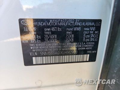 Zdjęcie 13 z 13 samochodu: 2020 HYUNDAI SANTA FE SEL VIN:5NMS33ADXLH142900 - miniatura