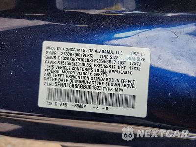 Zdjęcie 13 z 13 samochodu: 2016 HONDA ODYSSEY EXL VIN:5FNRL5H66GB001623 - miniatura