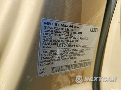 Zdjęcie 13 z 13 samochodu: 2024 AUDI Q8 PREMIUM PLUS S-LINE VIN:WA1EVBF14RD017211 - miniatura