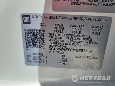 Zdjęcie 12 z 12 samochodu: 2021 CHEVROLET SILVERADO C1500 VIN:3GCPWAEF6MG357359 - miniatura