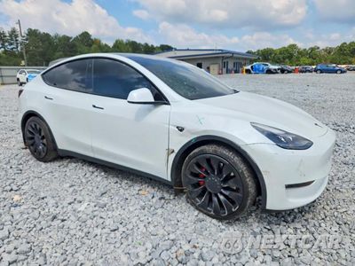 Czwarte zdjęcie samochodu z boku: 2021 TESLA MODEL Y VIN:5YJYGDEF5MF304399 - miniatura