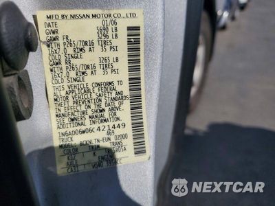 Zdjęcie 12 z 12 samochodu: 2006 NISSAN FRONTIER SE VIN:1N6AD06W06C421449 - miniatura