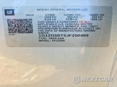 Zdjęcie 12 z 12 samochodu: 2018 CHEVROLET MALIBU LT VIN:1G1ZD5ST5JF250499 - miniatura