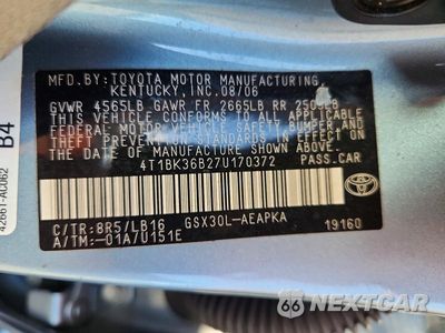 Zdjęcie 13 z 13 samochodu: 2007 TOYOTA AVALON LIMITED VIN:4T1BK36B27U170372 - miniatura