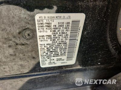 Zdjęcie 13 z 13 samochodu: 2013 NISSAN MURANO S VIN:JN8AZ1MU4DW205275 - miniatura