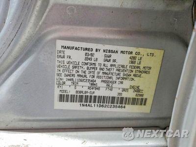 Zdjęcie 12 z 12 samochodu: 2002 NISSAN ALTIMA 2.5 VIN:1N4AL11D62C235464 - miniatura