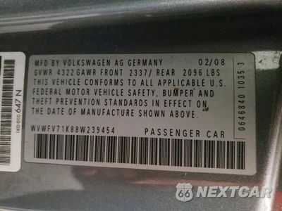 Zdjęcie 13 z 13 samochodu: 2008 VOLKSWAGEN GTI VIN:WVWFV71K88W239454 - miniatura
